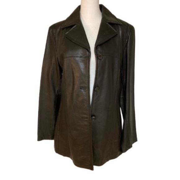 EUC Nine West Leather Jacket Size Medium - Picture 6 of 11